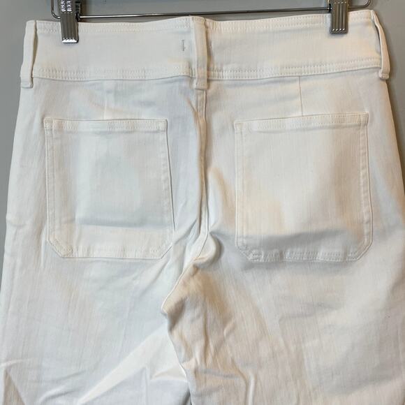 J.Crew Slim Wide Jean Stacked Buttons Denim Vacation Holiday Trip CH887 White 26 - Picture 8 of 14